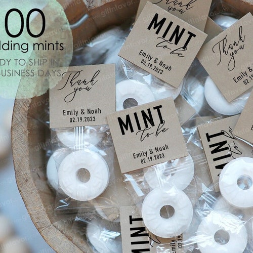 100pcs Mint To Be Wedding Favors,Wedding Mints Labels,Custom Wedding Mint Labels,Personalized Wedding Mint Favors