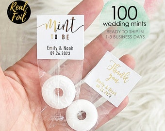 100pcs Mint To Be Wedding Favors,Wedding Mints Labels,Foil Wedding Mint Labels,Personalized Wedding Mint Favors