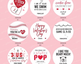 Happy Valentine&#39;s Day Stickers,Personalized Valentine&#39;s Day Stickers,Kids Valentines for School,Classroom Valentines,School Valentines