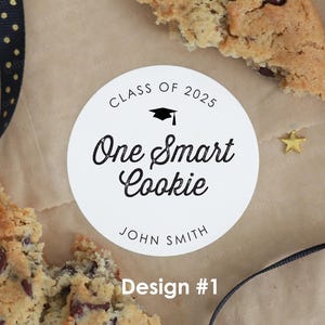 One Smart Cookie Labels,Graduation Thank you Stickers,Graduation Favor Stickers,Class of 2025 Stickers,Faux Gold Glitter Thank You Stickers