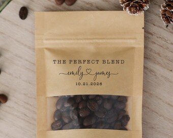 The Perfect Blend Coffee Bag,Personalized Wedding Favor,Personalized Coffee Bean Bag,Wedding Favor Bags,Coffee Favor Bag,Bridal Shower Favor