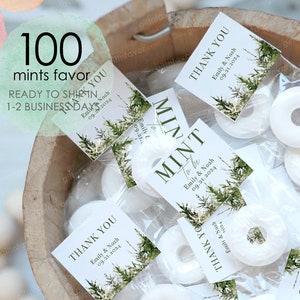 100pcs Mint To Be Wedding Favors,Wedding Mints Labels,Custom Wedding Mint Labels,Winter Wonderland Wedding Mint Favors