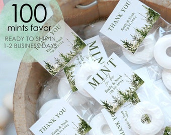 100pcs Mint To Be Wedding Favors,Wedding Mints Labels,Custom Wedding Mint Labels,Winter Wonderland Wedding Mint Favors