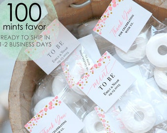 100pcs Mint To Be Wedding Favors,Wedding Mints Labels,Custom Wedding Mint Labels,Personalized Wedding Mint Favors