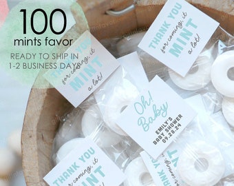 100 Bay Shower Mints Favor,Baby Shower Favors,Oh Baby Mints Favor,Custom Baby Shower Favor,Mint To Be Baby Shower Favor,Baby Shower GIft