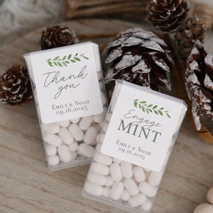 PRINTED 12 Greener Engagemint Labels,Personalized Tic Tac Labels,Bridal Shower Favor Labels,Wedding Favor Label,Wedding Tic Tac Favor Labels
