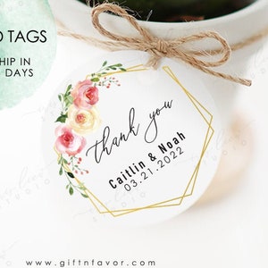Thank you tags,Wedding Thank You Tags,Favor Tags,Floral Thank you Tags,Printed Wedding Favor Tags,Custom Favor Tags,Bridal Shower Favor Tags