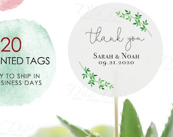 Greenery wedding favor tags,Personalized wedding favor tags,custom wedding tags,custom wedding labels,Wedding thank you tags