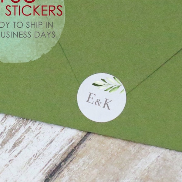 Envelope seals,Envelopes stickers,Wedding Stickers,Personalized envelope stickers,Greenery envelope seals,Greenery envelope stickers,108pcs
