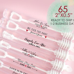 65 Love Is In The Air Bubble Labels,Custom Wedding Bubble Labels,Personalized Wedding Favor Labels,Clear Favor Label,Wedding Favor Labels