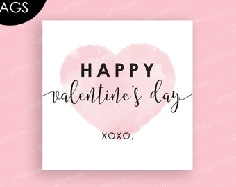 Happy Valentine's Day Tag Printable, Class Valentines Tag,Digital Valentine's Day Tags,Heart Valentine's Day Tag Printable,Valentines Tags