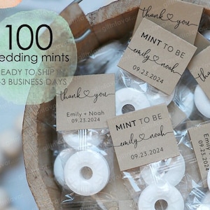 100pcs Mint To Be Wedding Favors,Wedding Mints Labels,Custom Wedding Mint Labels,Personalized Wedding Mint Favors