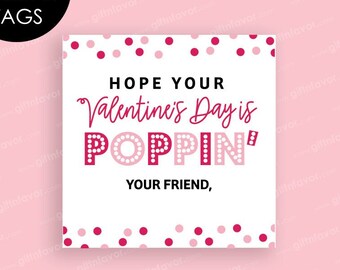 Hope Your Valentine's Day is Poppin',Class Valentine Tags,Pop It Toy Tags,Valentine Pop It Toy Tags