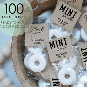 100pcs Mint To Be Wedding Favors,Wedding Mints Labels,Custom Wedding Mint Labels,Personalized Wedding Mint Favors