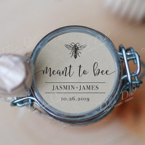 Autocollants destinés aux abeilles, étiquettes de faveur de miel, autocollants de faveur de mariage personnalisés, étiquettes de pots de maçon, étiquettes de faveur de miel, étiquettes de faveur de douche nuptiale