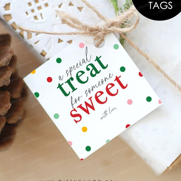 Une gâterie spéciale pour quelqu’un Sweet Tags,Étiquettes cadeaux de Noël imprimables,Étiquettes de cadeaux de Noël numériques,Étiquette cadeau de Noël,Étiquette cadeau de gâterie de Noël