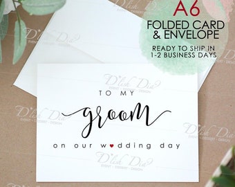 To my groom on our wedding day card,To my bride on our wedding day card,Wedding card to your groom,Card for groom,Card for Bride