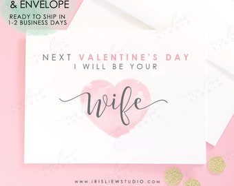 Next Valentine's day I will be your wife card,Next Valentine's day I will be your husband card,Valentine's day card for fiance