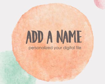 Add a name to cupcake toppers or water bottle label,custom labels,custom toppers,personalized water bottle labels,custom order