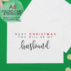 Noël prochain, tu seras ma carte de mari, Noël suivant, tu seras ma carte de femme, carte de Noël pour fiancé