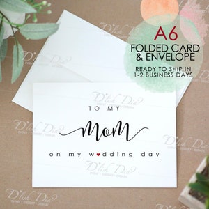 To my mom on my wedding day card,To my dad on my wedding day,To my mother in law card,To my father in law card,Parents wedding card