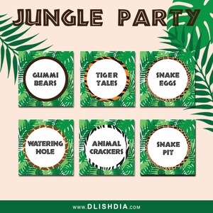 Jungle Birthday Food Tentsafari Food Labelsprintable Food - Etsy