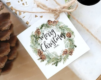 Printable Christmas Gift Tags,Printable Merry Christmas Gift Tags,DIY Christmas Tags,Digital Merry Christmas Gift Tags,Christmas Wreath Tags