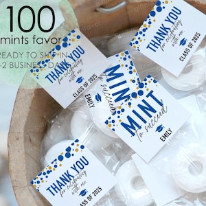 100pcs Mint to Succeed Favors,Graduation Mints,Graduation Party Favors,Graduation Favors,Class of 2025 Mints Favor