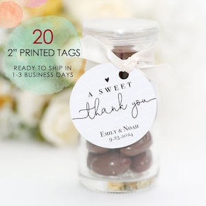 Een zoete dank u tags, bruiloft gunst tags, bruiloft gunst tags, bruiloft welkom bag labels.printed bruiloft gunst tags, bruids douche tags