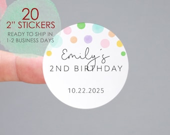 Colorful Birthday Favor Sticker,Birthday Favor Labels,Birthday Party Labels,Personalized Birthday Labels,Confetti Birthday Favor Labels