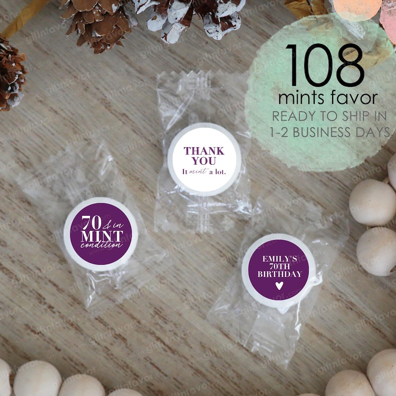 108pcs Birthday Labels,60 and in Mint Condition,diy Birthday Mint ...