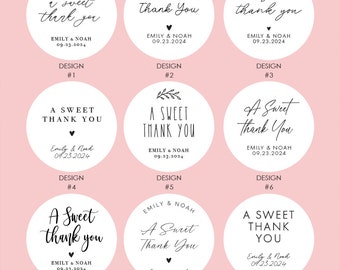 A Sweet Thank You Stickers,Wedding Favor Labels,Custom Wedding Favor Labels,Wedding Thank You Label,Bridal Shower Stickers,Baby Shower Label