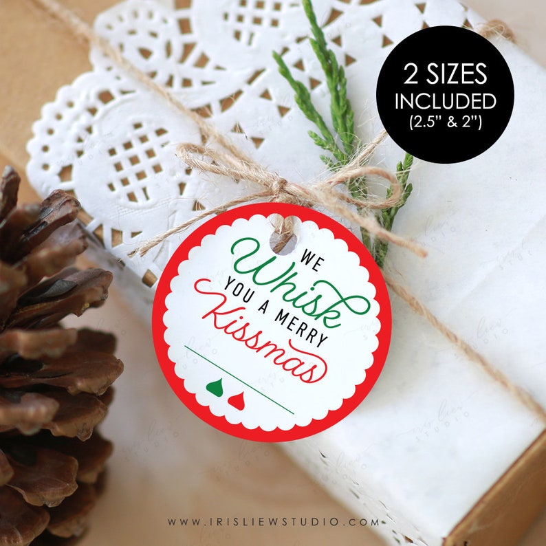 We Whisk You A Merry Kissmas Printable Tags Christmas Etsy