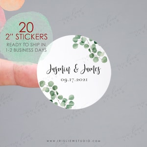 Greenery Wedding Favor Stickers,Personalized Wedding Favor Stickers,Custom Wedding Stickers,Custom Wedding Labels,Wedding Thank You Stickers