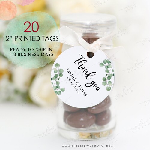 20 Wedding Thank You Tags,Greenery Wedding Favor Tags,Wedding ThankFavor  Tags,Wedding Welcome Bag Labels.Printed Wedding Favor Tags
