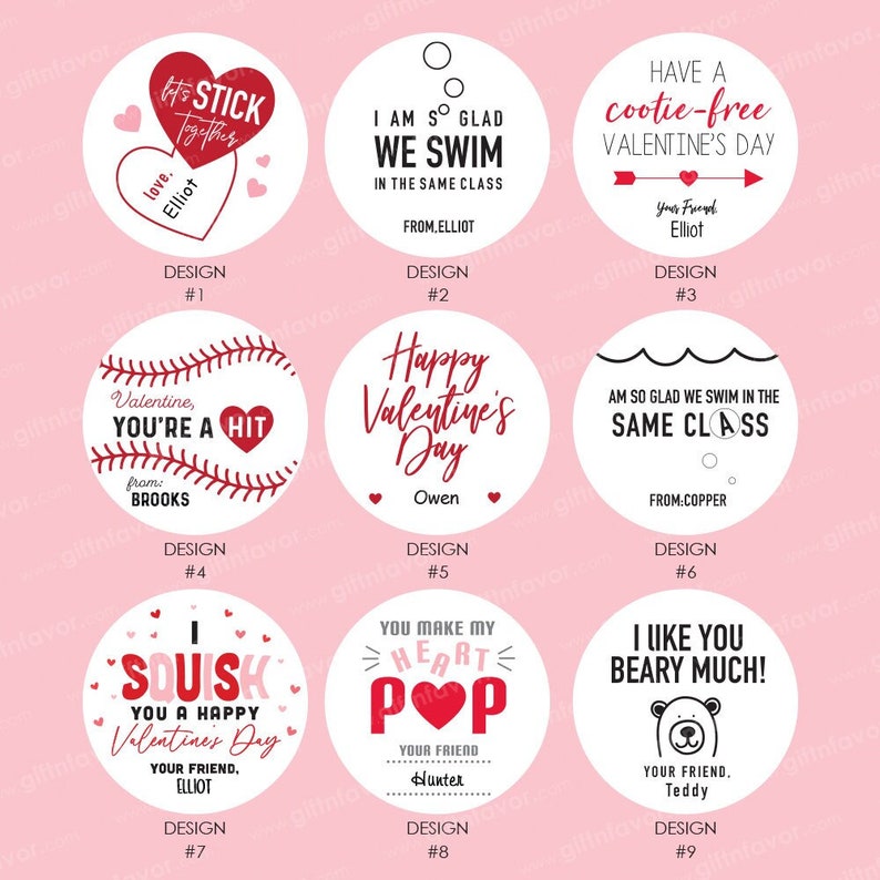 Happy Valentine's Day Stickers,Personalized Valentine's Day Stickers,Kids Valentines for School,Classroom Valentines,School Valentines image 1