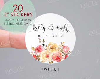 Floral Wedding favor stickers,Personalized wedding favor stickers,Floral Bridal shower favor labels,Floral Baby Shower favor labels,