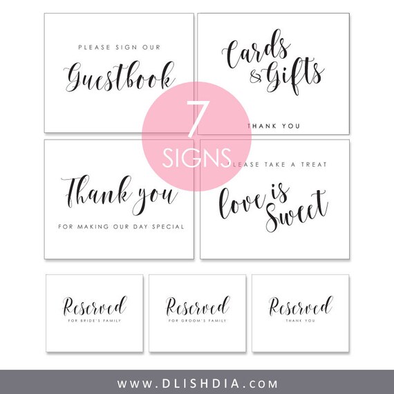 Printable Wedding Signs Bundlewedding Signswedding Sign - Etsy