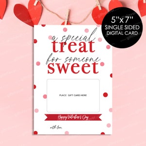 A Special Treat for Someone Sweet Card,Happy Valentine&#39;s Day Card Printable,Digital Valentine&#39;s Day Card,Teacher Valentine&#39;s Day Card