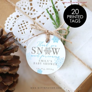 Etiqueta de agradecimiento a SNOW por venir, etiquetas de agradecimiento a Snow para cumpleaños, etiquetas de regalo para fiestas de invierno