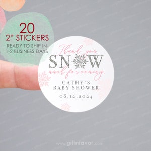 Thank You SNOW Much for Coming Tag,Thank You Snow Much Stickers,Winter Party Favor Sticker,Winter Baby Shower Favor Labels,Baby Shower Label