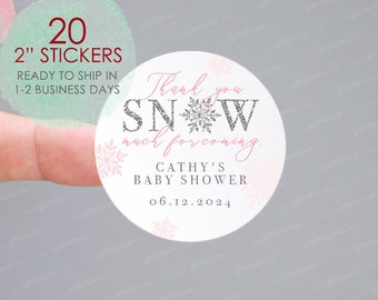 Thank You SNOW Much for Coming Tag,Thank You Snow Much Stickers,Winter Party Favor Sticker,Winter Baby Shower Favor Labels,Baby Shower Label