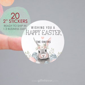 Wishing You A Happy Easter Stickers,Easter Favor Labels,Custom Easter Labels,Easter Party Labels,Easter Chick Labels,Easter Bunny Labels
