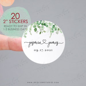 Greenery Wedding Favor Stickers,Personalized Wedding Favor Stickers,Custom Wedding Stickers,Custom Wedding Labels,Wedding Thank You Stickers