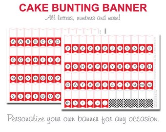 Race Car Cake Bunting,race car birthday,cars birthday,race car cake topper,boy birthday decor,cars cake toppers,cake smash props