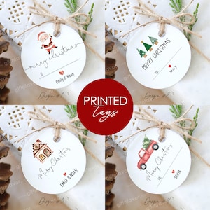 Set of 20/12/6 Christmas Gift Tags,Personalized Christmas Gift Tags,Merry Christmas Gift Tags,Printed Christmas Gift Tags