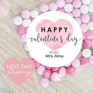 Happy Valentine&#39;s day stickers,Personalized valentine&#39;s day stickers,Kids valentines for school,Classroom valentines,School valentines