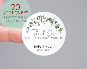 Greenery Wedding Favor Stickers,Personalized Wedding Favor Stickers,Custom Wedding Stickers,Custom Wedding Labels,Wedding Thank You Stickers