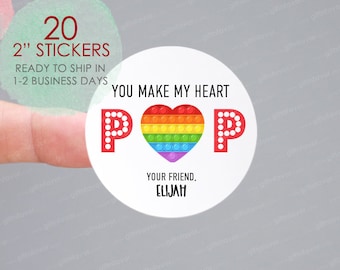 You Make My Heart Pop Stickers,Kids Valentines For School,Popcorn Valentines Stickers,Classroom Valentines,School Valentines,Class valentine