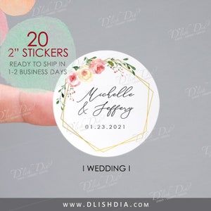 Floral Wedding favor stickers,Personalized wedding favor stickers,Floral Bridal shower favor labels,Floral Baby Shower favor labels